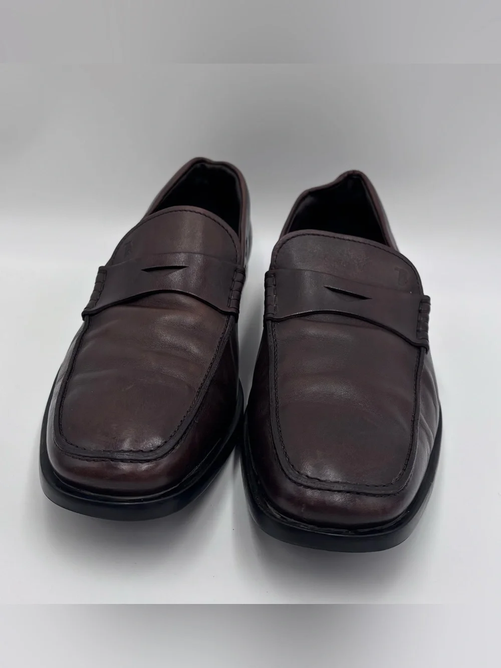 Tod's Men's Quinn Dark Brown Leather Penny Loafers size 9.5